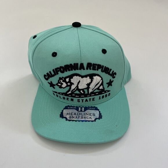 Headlines Snapback Cap California Republic Cali‎ Graphic Hat - Picture 1 of 9